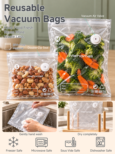 ZB-S98 Handheld Vacuum Sealer + 30 Reusable Bags