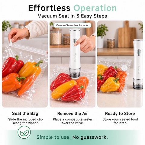 Reusable Vacuum Sealer Bags – Mixed Sizes, 30-Pack