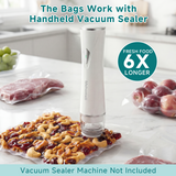 Reusable Vacuum Sealer Bags for Food – 30 BPA-Free Medium (11in × 10.2in) Food Storage Bags, Freezer Microwave Safe– Odor Resistant, Leak-Proof – Compatible with Handheld Vacuum Sealers