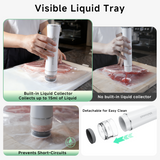 Compact Vacuum Sealer for Food (Vacuum Sealer Machine + 30 Reusable Vacuum Bags), Powerful Handheld Vacuum Sealer Machine, Seal Food 6X Fresh Longer, Portable & Wireless, Easy-Clean