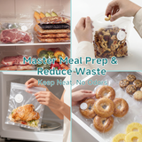 Reusable Vacuum Sealer Bags for Food – 30 BPA-Free Medium (11in × 10.2in) Food Storage Bags, Freezer Microwave Safe– Odor Resistant, Leak-Proof – Compatible with Handheld Vacuum Sealers