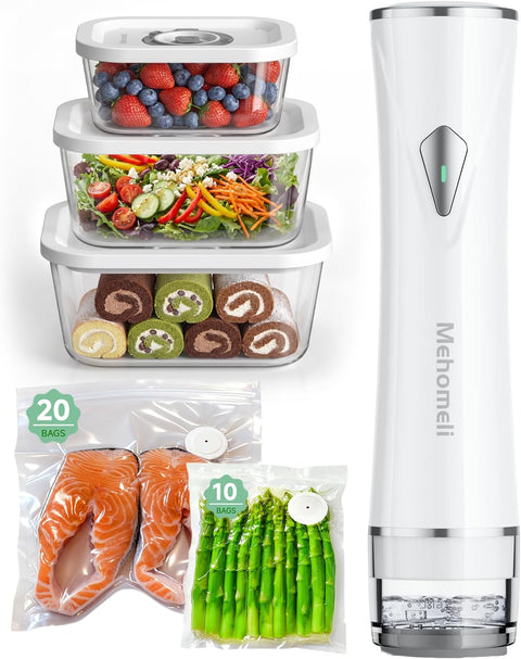 ZB-S60 Vacuum Sealer Kit + 3 Glass Containers & 30 Bags