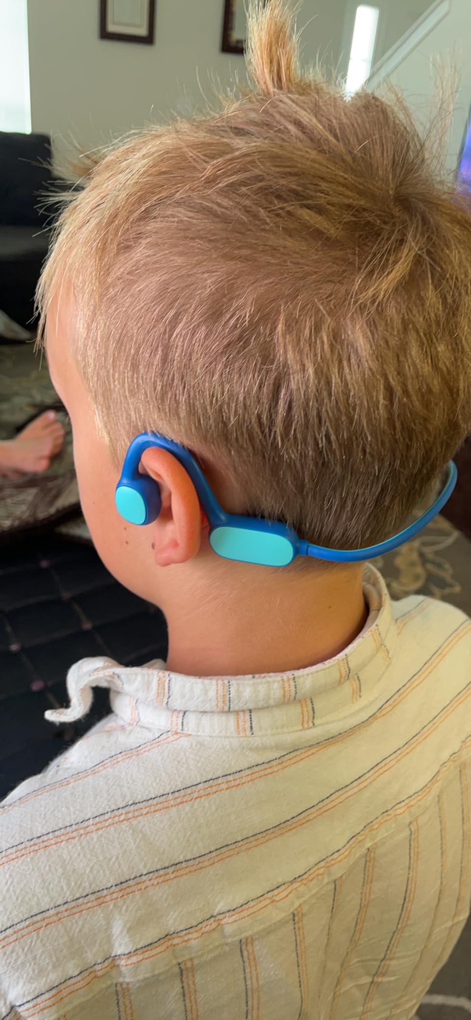 Mehomeli Kids Headphones, Bluetooth 5.2 Air Conduction Open Ear Headphones, 85dB Volume Limiting, Stereo Sound with Mic, IPX5 Waterproof, 20H Playtime : Mehomeli Kids Headphones, Bluetooth 5.2 Air Conduction